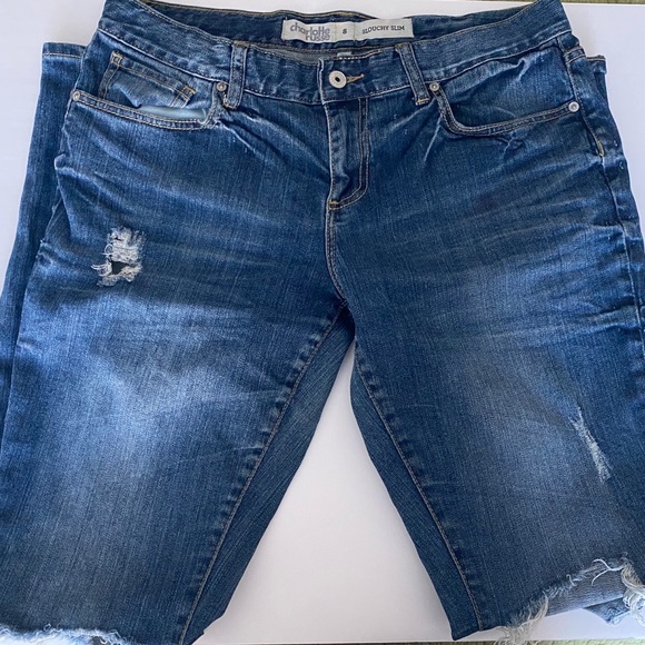 Charlotte Russe Dark Distressed Jeans - Picture 3 of 8